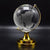 World Map with Golden Stand