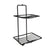 Two-layer stainless steel soap rack for organizing soap in the bathroom.
