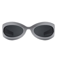 Albion - Retro Oval Wrap Around Round Sunglasses