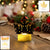 Christmas Decorative LED Gold Metal Leaf Diya Lamp, Diwali (1 Pc)
