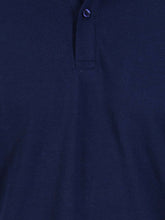 Polo collar Cotton Tshirt for men and women for summer breathable cool soft fine fabric navy blue