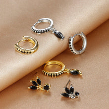 3PCS Horse Eye Zircon Stud Earrings