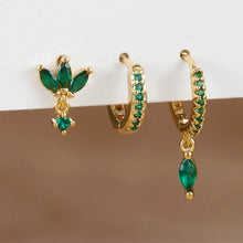 3PCS Horse Eye Zircon Stud Earrings